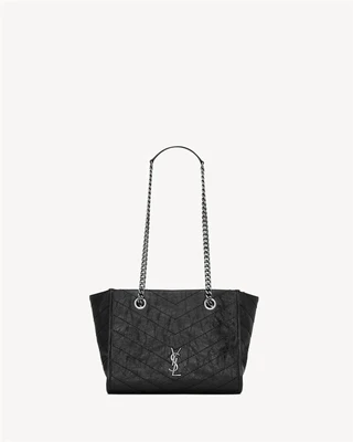 Сумка NIKI small для шопинга из винтажной кожи SAINT LAURENT, черный 47370975