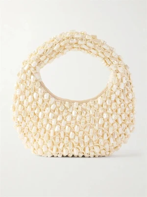 Сумка Reef, украшенная бисером STAUD, бежевый 47323887