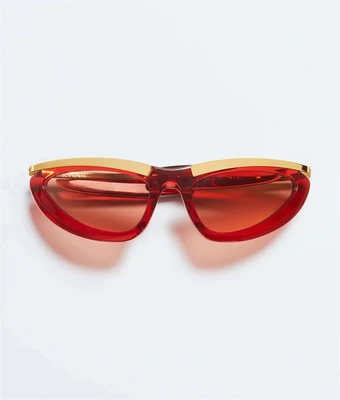Солнцезащитные очки BOTTEGA VENETA Prisma Cat Eye, красный 47360484