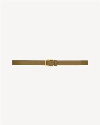 Минималистичный ремень из гладкой кожи SAINT LAURENT, коричневый 47362571