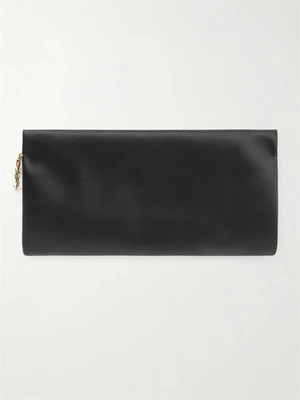 Атласный клатч SAINT LAURENT, черный 47324048