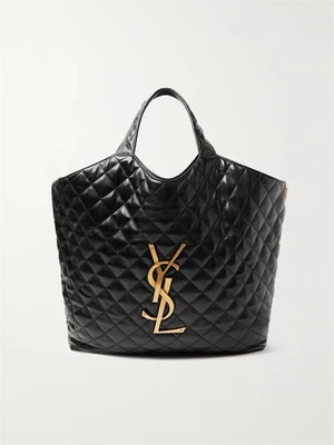 Сумка-тоут «Икар макси» из простеганной кожи SAINT LAURENT, черный 47338580
