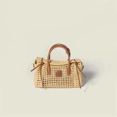 Сумка из рафии MIU MIU, бежевый 47339610