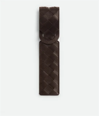 Intrecciato Long Tag Holder BOTTEGA VENETA, коричневый 47361451