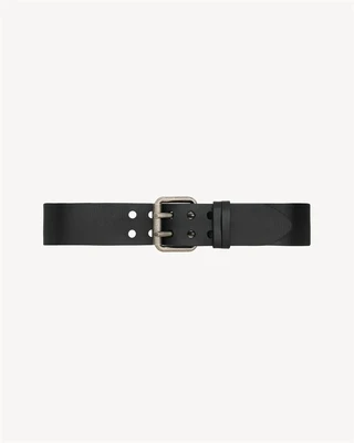 Широкий кожаный ремень MOTORCYCLE SAINT LAURENT, черный 47368292