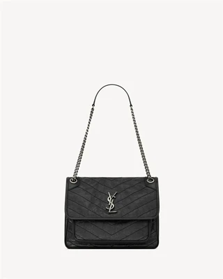 NIKI medium из винтажной кожи SAINT LAURENT, черный 47374303