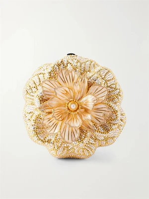Клатч Magnolia со вставками из кристаллов золотого цвета JUDITH LEIBER COUTURE, золотой 47324351