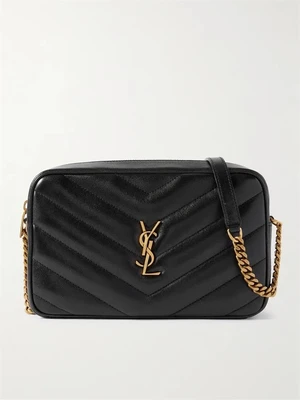 Сумка через плечо 'Loulou' из стеганой текстурированной кожи SAINT LAURENT, черный 47344842