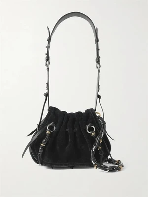 Сумка на плечо из замши с кисточкой и кожаной отделкой Bolton ISABEL MARANT, черный 47345150