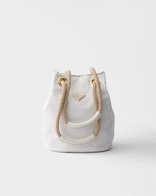 Маленькая сумка-ведро Prada Mariner из нейлона Re-Nylon, белый 47353766