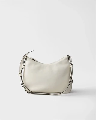 Средняя кожаная сумка Prada Fold, белый 47355362