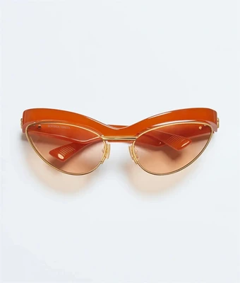 Солнцезащитные очки Duo Angle Cat Eye BOTTEGA VENETA, оранжевый 47360766