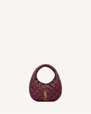 Карино из стеганой наппы SAINT LAURENT, бордовый 47371447