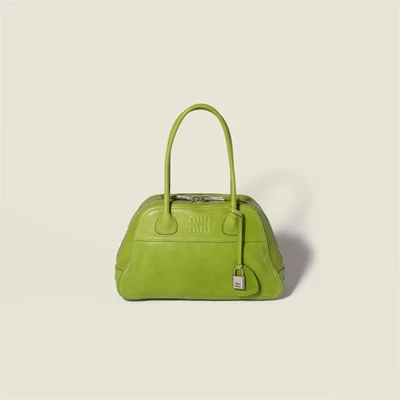 Кожаная сумка Vivant наппа MIU MIU, зеленый 47374089