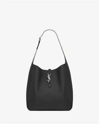LE 5 À 7 софт ЛАРЖ из зернистой кожи SAINT LAURENT, черный 47374304