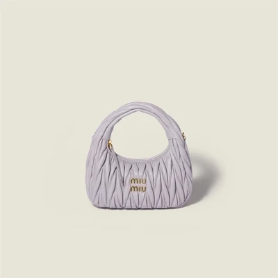 Wander-сумка хобо из стеганной кожи наппа MIU MIU, фиолетовый 47375979