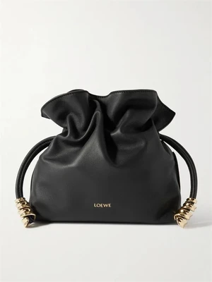 Кожаный клатч Flamenco mini с украшениями LOEWE, черный 47323658