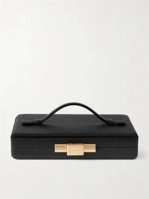 Коробчатый клатч из холщовой ткани VICTORIA BECKHAM, черный 47323661
