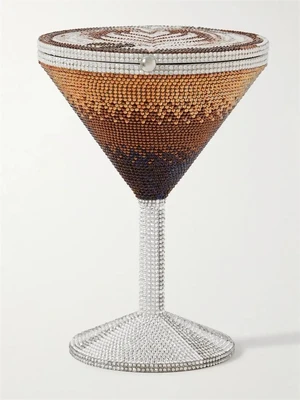 Клатч Martini Espresso серебристого цвета с кристаллами JUDITH LEIBER COUTURE, мультицвет 47324033