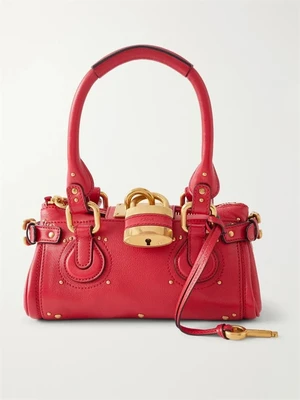 Сумка-тоут из кожи с украшениями Paddington CHLOÉ, красный 47338407