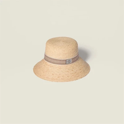 Шляпа из рафии MIU MIU, коричневый 47343316