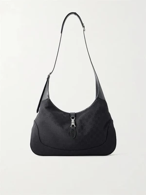 Большая холщовая сумка-жаккард Jackie 1961 GUCCI, черный 47345052