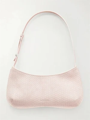 Сумка JACQUEMUS Le Bisou на плечо из плетеной замши с отделкой, розовый 47345056