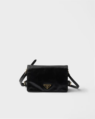 Мини-сумка на плечо из кожи Prada, черный 47349935