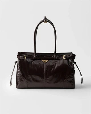 Большая кожаная сумка Prada Bonnie, коричневый 47349937