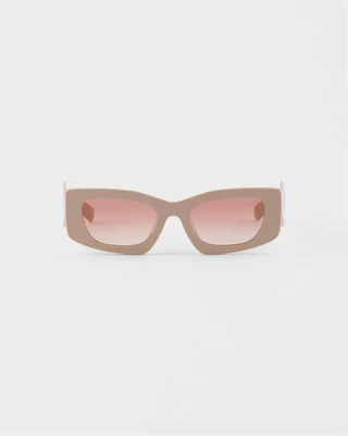 Солнцезащитные очки с треугольным логотипом Prada, розовый 47353381