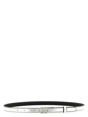 Ремень 'Incrocio GG' GUCCI, серебряный 47356054