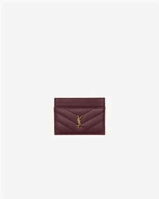 Картхолдер CASSANDRE из кожи grain de poudre SAINT LAURENT, бордовый 47362370