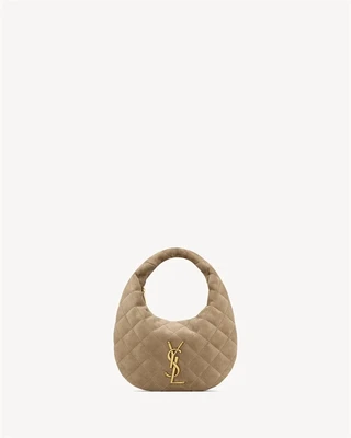 ICARINO из стеганой замши SAINT LAURENT, бежевый 47366510