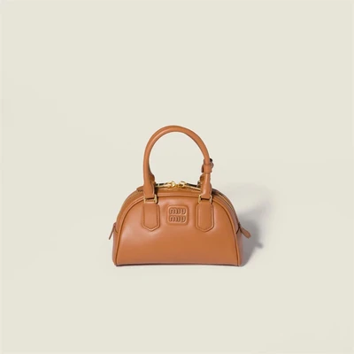 Кожаная сумка Arcadie MIU MIU, коричневый 47373488