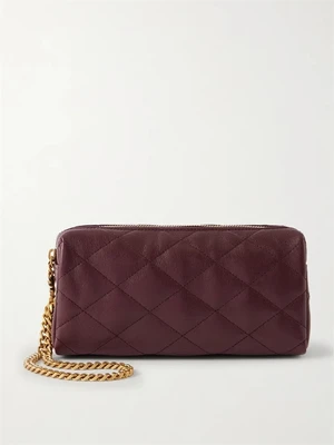 Сумка-клатч Cassandre Bijou стеганная из фактурной кожи SAINT LAURENT, бордовый 47323652