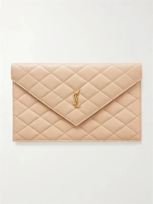 Клатч из кожи Matelassé SAINT LAURENT, бежевый 47323782