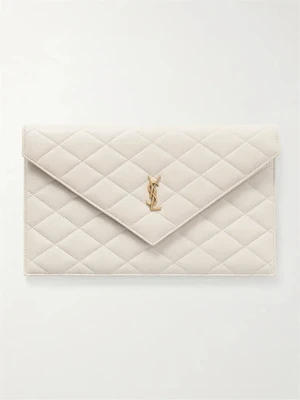 Клатч из кожи Matelassé SAINT LAURENT, белый 47323798