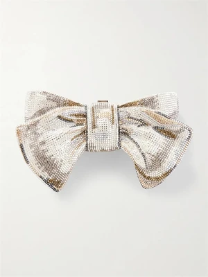 Класть Bow Just for You с кристаллами, серебристого цвета JUDITH LEIBER COUTURE, серебряный 47323896