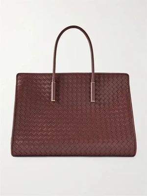 Сумка-тоут из кожи Intrecciato Barbara BOTTEGA VENETA, бордовый 47338253