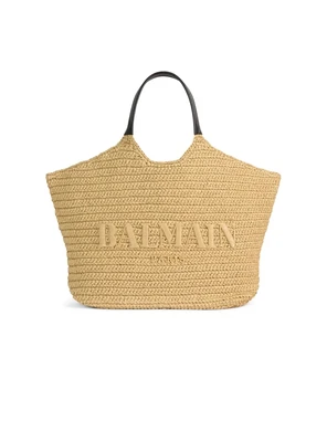 Сумка-тоут BALMAIN из вязаного крючком полотна, бежевый 47339829