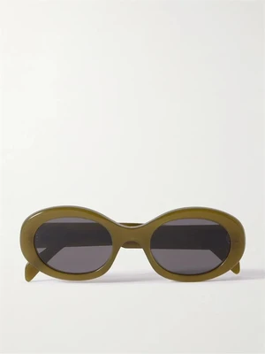 Солнцезащитные очки Triomphe в овальной оправе из ацетата CELINE EYEWEAR, бирюзовый 47343770