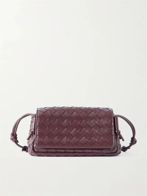 Кожаная сумка через плечо Notturno Intrecciato BOTTEGA VENETA, красный 47345055