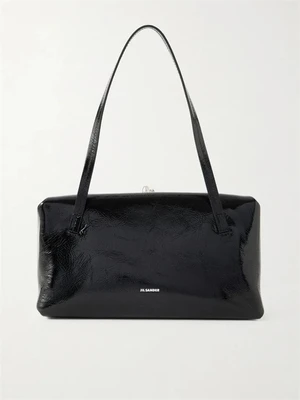 Сумка на плечо Goji Pillow маленькая из мятой кожи JIL SANDER, черный 47345082