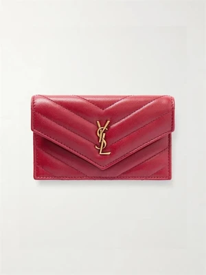 Кошелек Cassandre из стеганой кожи SAINT LAURENT, красный 47345801