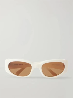 Круглые ацетатные солнцезащитные очки Journey CELINE EYEWEAR, белый 47348703