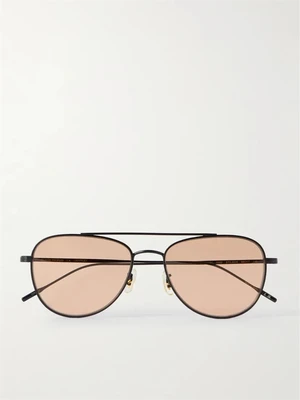 Металлические солнцезащитные очки в стиле "авиатор" Oliver Peoples, черный 47349018