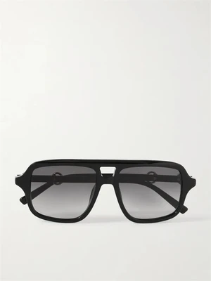 Солнцезащитные очки-авиаторы из ацетата Gucci Eyewear, черный 47349594