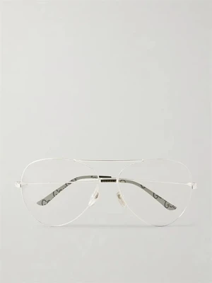 Солнцезащитные очки в стиле "авиатор" серебристого цвета Gucci Eyewear, прозрачный 47352147
