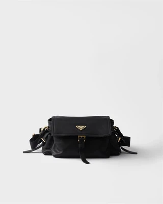 Сумка Prada Explore среднего размера из наппы с клапаном, черный 47355263