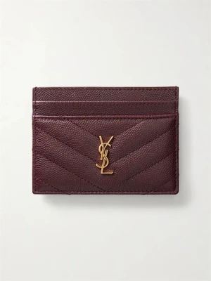 Визитница из текстурированной кожи Matelassé SAINT LAURENT, бордовый 47371738